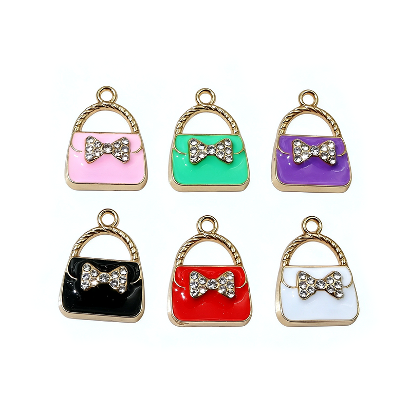 Women'S Accessories Purse - 10pcs 23x17mm Enamel Women Bow Purse