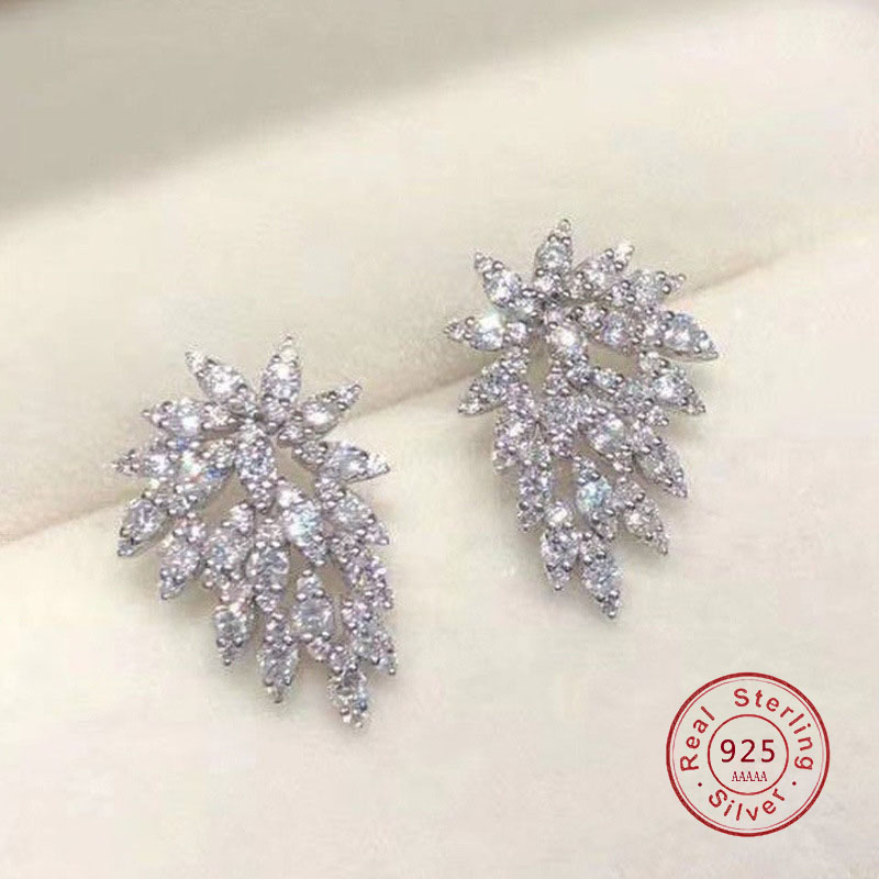 Statement Earrings Oversized - Rhinestone 925 Sterling SIlver Statement Earrings