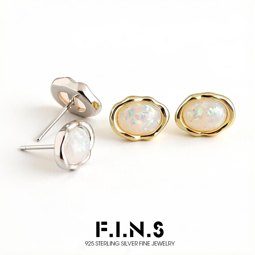 Statement Earrings Oversized - F.I.N.S Real 925 Sterling Silver Elliptical