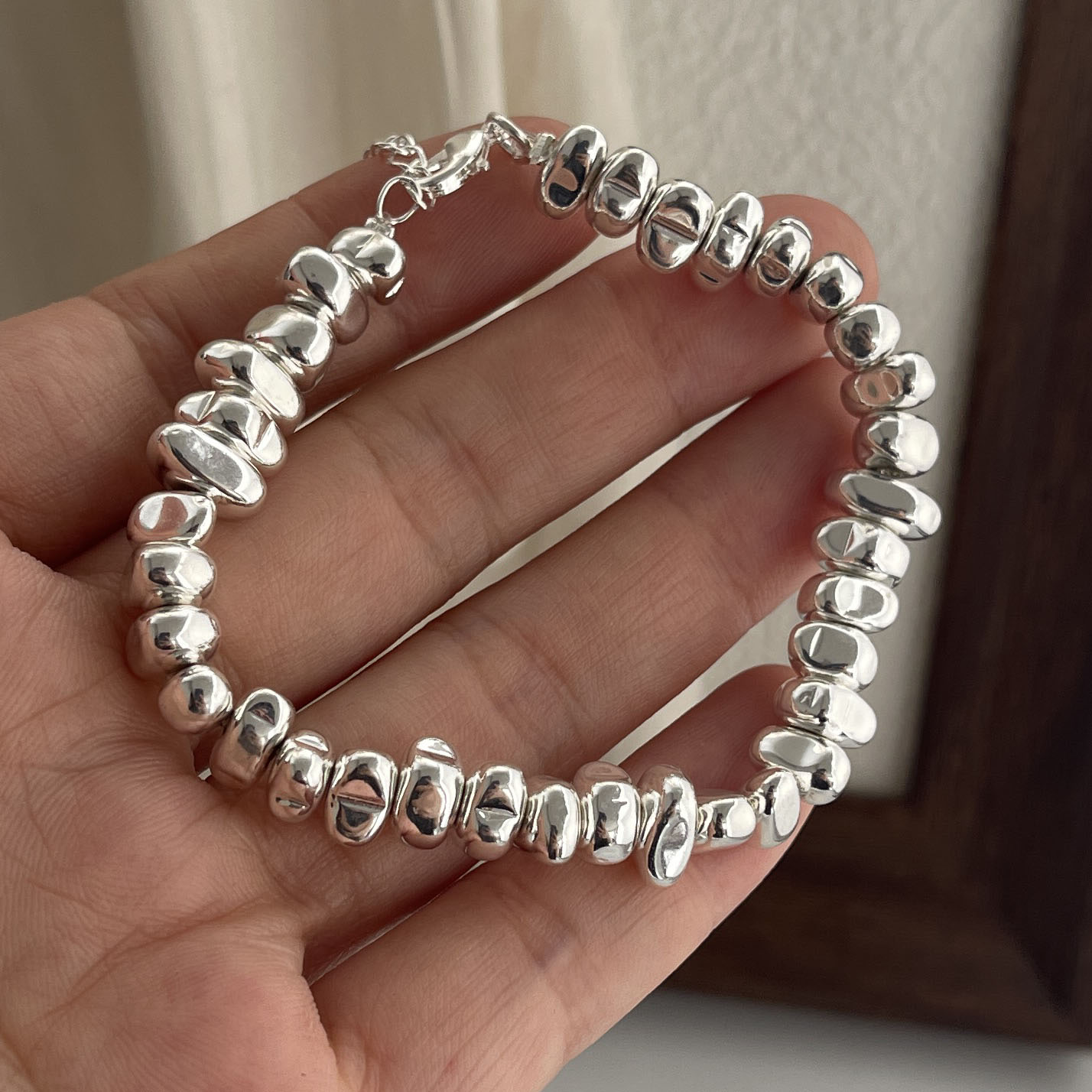 Resin Bangle Bracelet - 100% Solid 925 Sterling Silver Retro