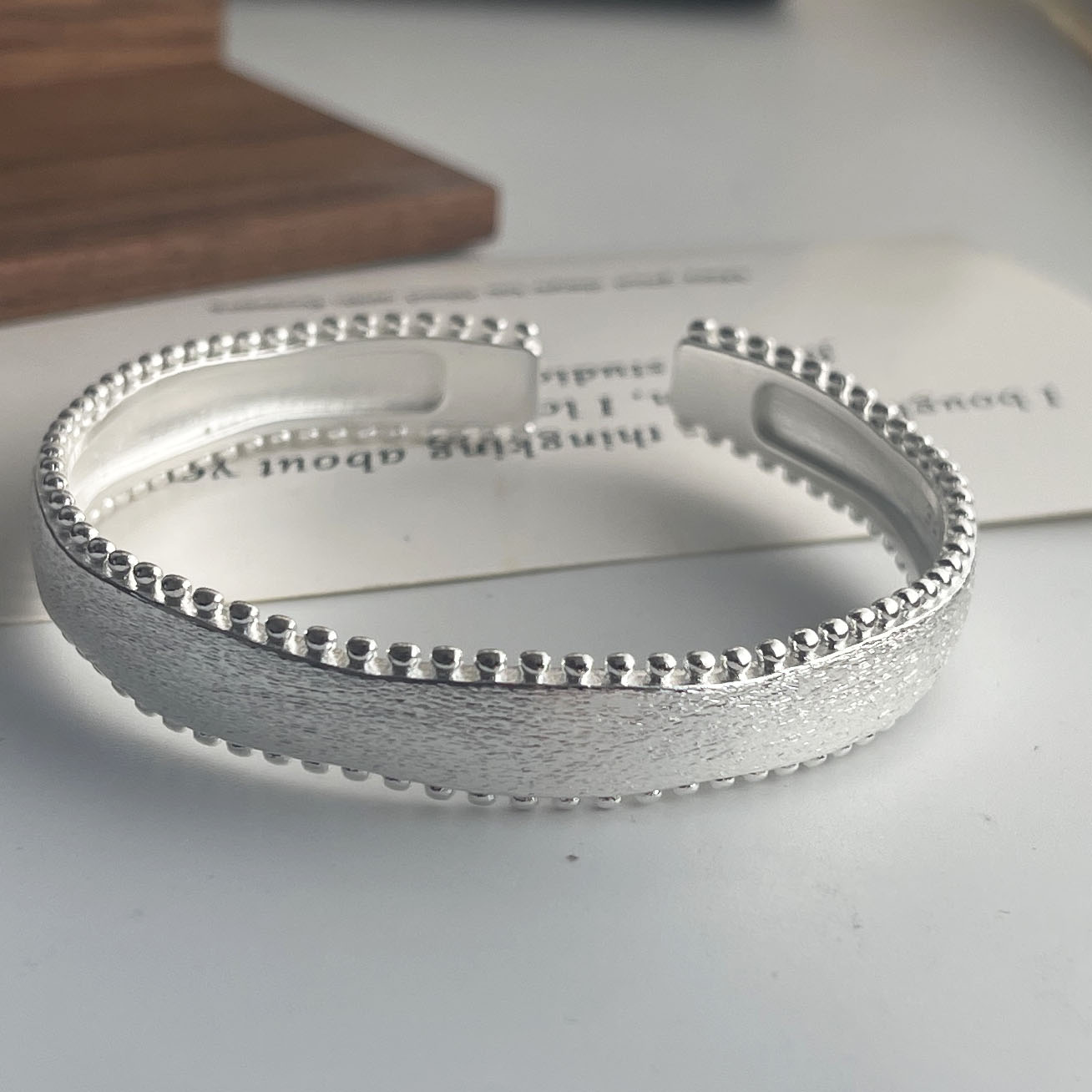 Resin Bangle Bracelet - 100% Solid 925 Sterling Silver Retro