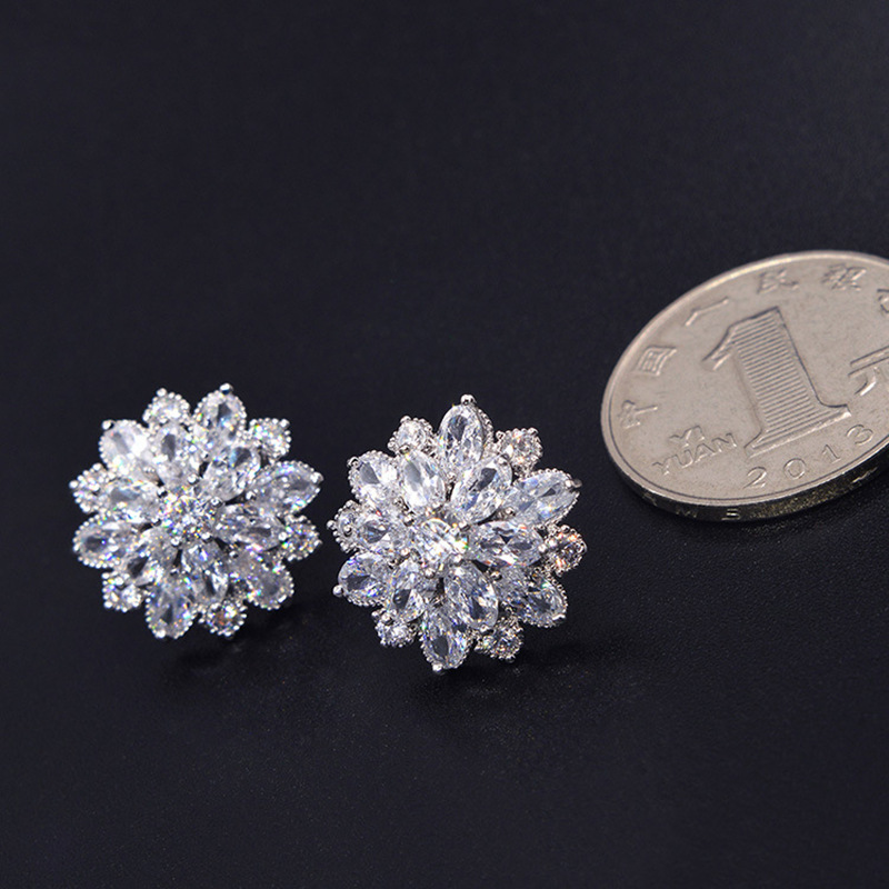 Big Flower Lab Diamond Stud Ea - Statement Earrings Oversized review and price