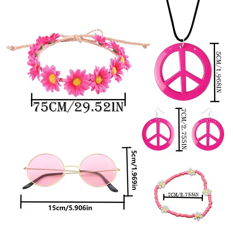 PESENAR Hippie Costume Accesso - Women'S Accessories In The 60S review and price