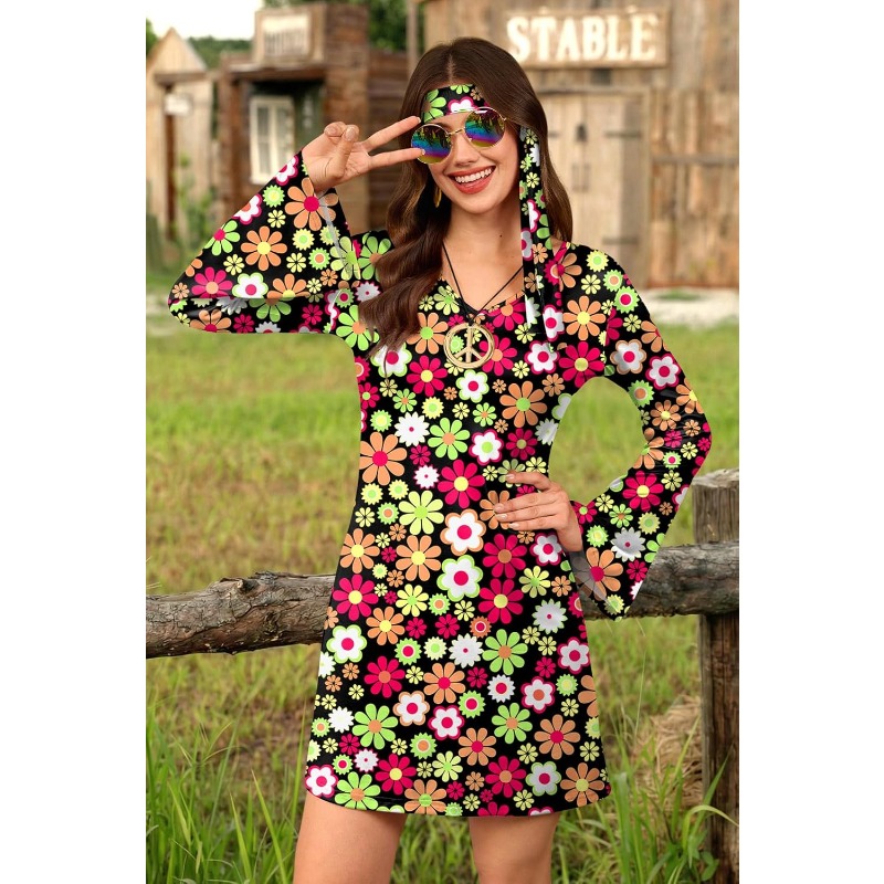 Women's 5 Pcs Halloween 70s Hi - Women'S Accessories In The 60S review and price