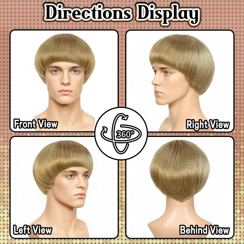 Short Blonde Bowl Cut Wig Blon - Women'S Accessories In The 60S review and price