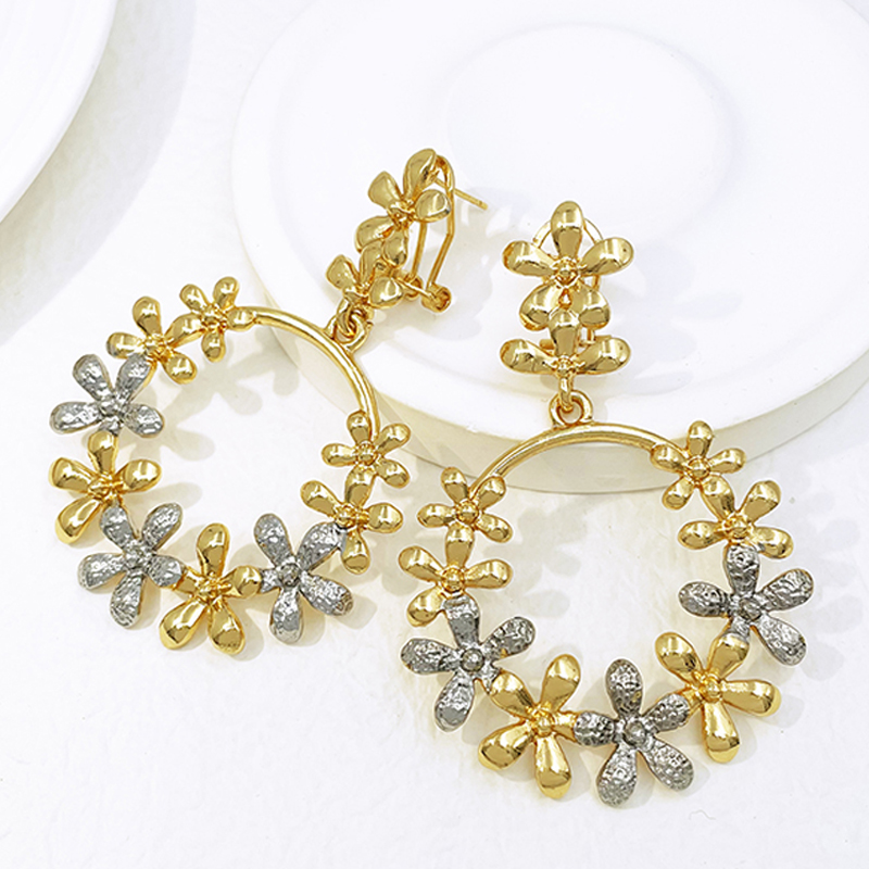 Women Big Drop Earrings 18K Go - Women Accessories Dubai review and price