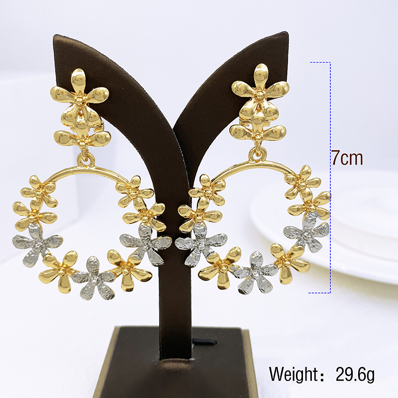 Women Big Drop Earrings 18K Go - Women Accessories Dubai review and price