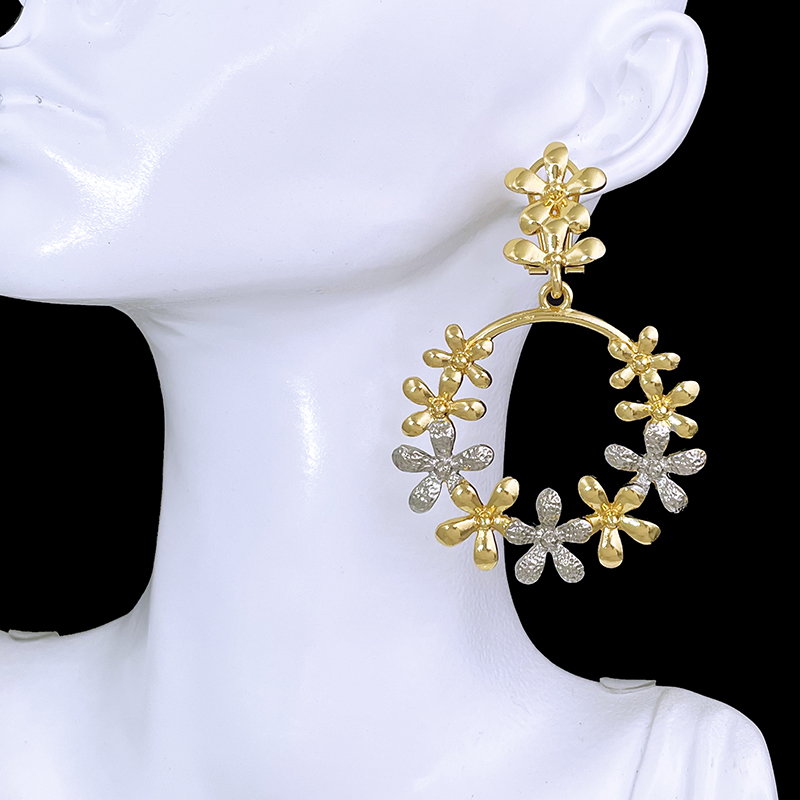 Women Big Drop Earrings 18K Go - Women Accessories Dubai review and price
