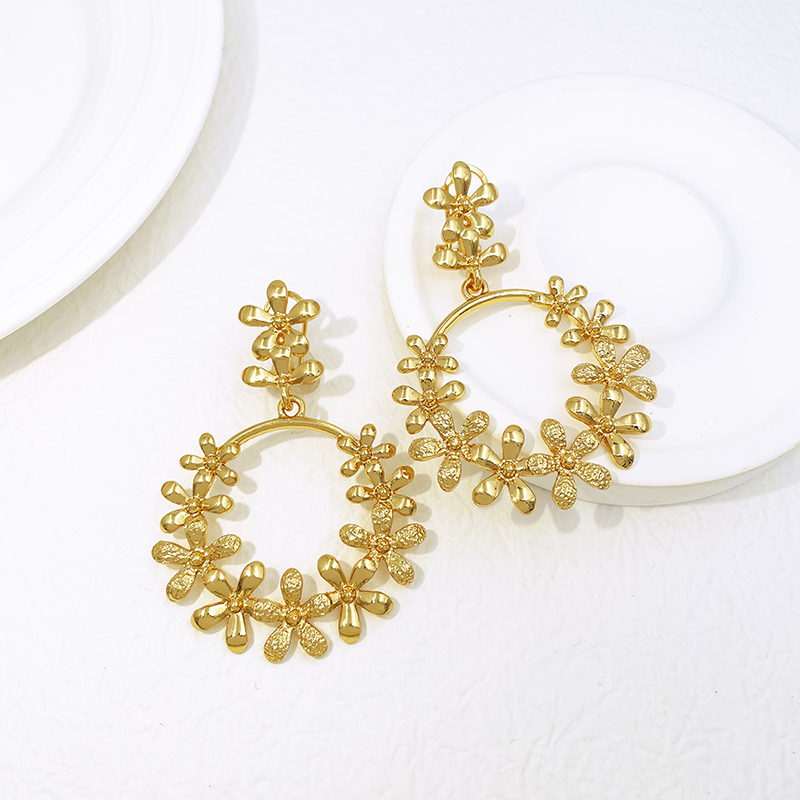 Women Big Drop Earrings 18K Go - Women Accessories Dubai review and price