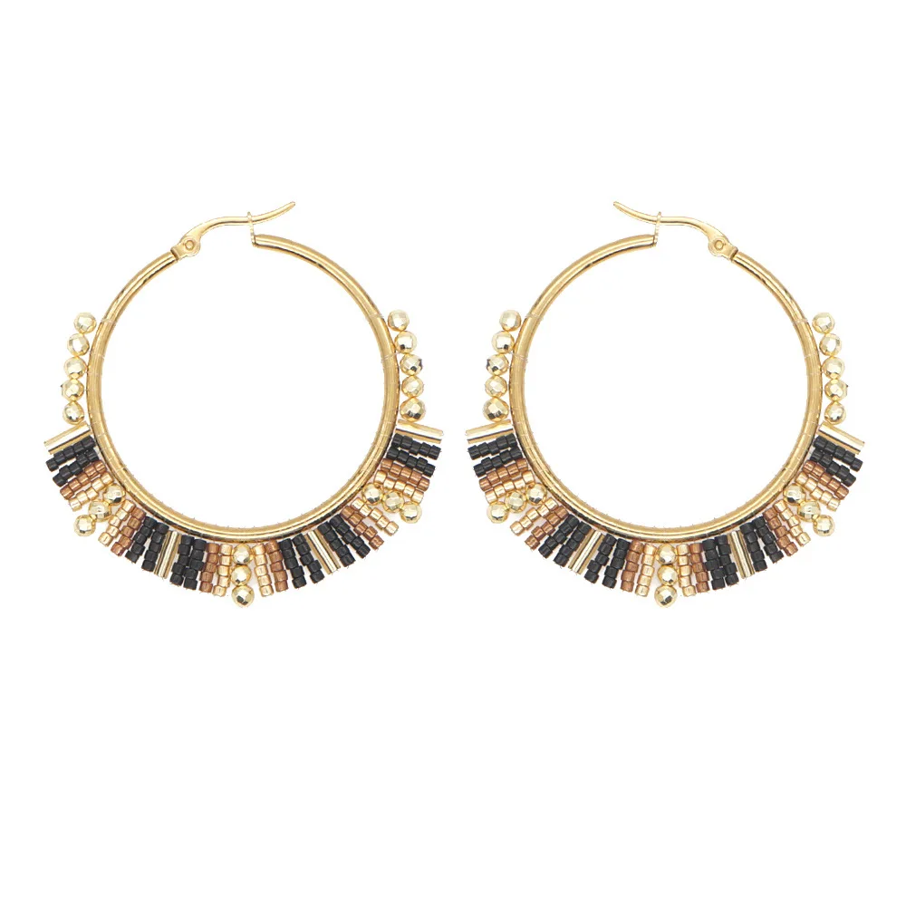Big Circle Earrings  Hand bead - Statement Earrings Oversized review and price