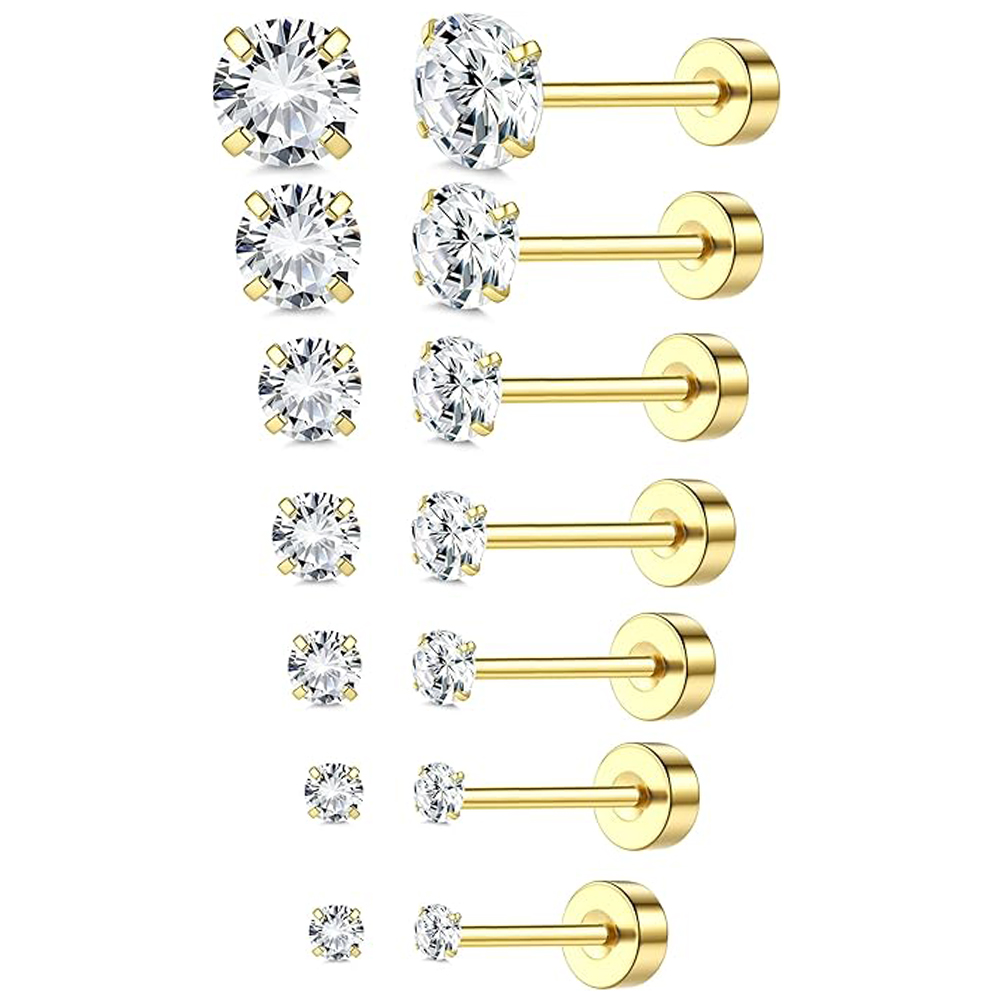 1 or 6pcs 18K Gold Plated Surg - Statement Earrings Oversized review and price