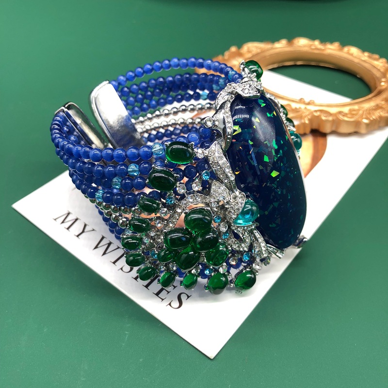 Luxury Vintage Chunky Beaded B - Resin Bangle Bracelet review and price