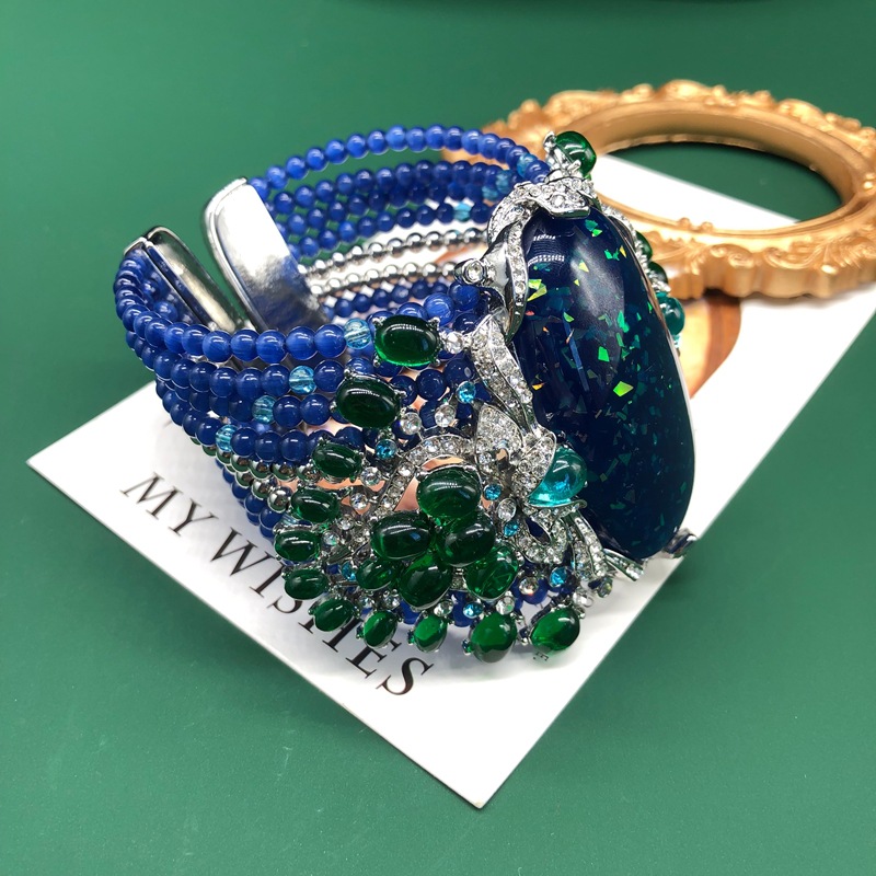 Luxury Vintage Chunky Beaded B - Resin Bangle Bracelet review and price